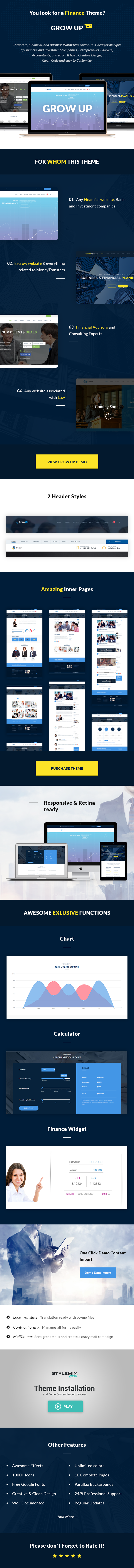 GrowUp Business & Financial WordPress Theme - 1